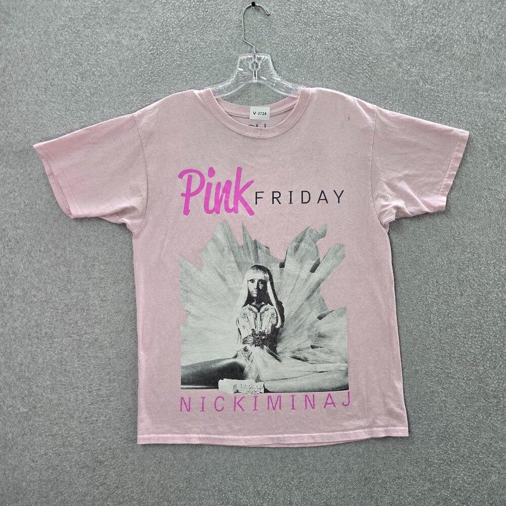 Nicki Minaj Women Top Small Shirt Pink Friday Oversized Boyfriend Fit Tee READ